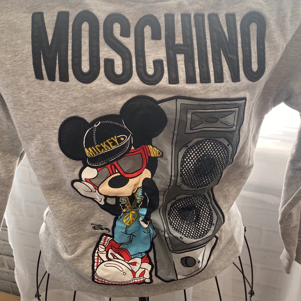 H&M X Moschino Grey Mickey Mouse Sweatshirt